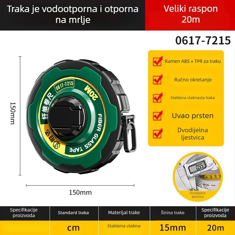 Shengda mjerni traka s vlaknastim pravom, dvostrana, mekša