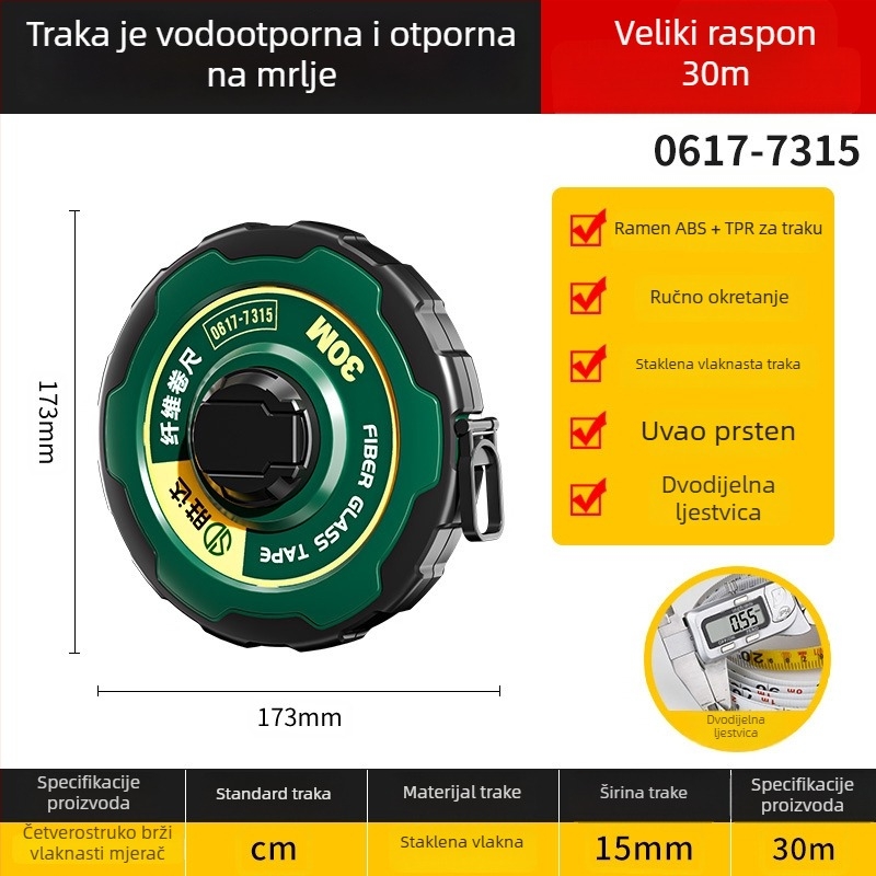 Shengda mjerni traka s vlaknastim pravom, dvostrana, mekša