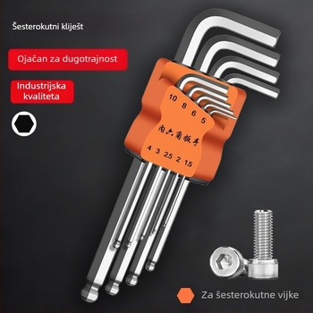 Set unutarnjih šesterokutnih ključeva, L-oblik, deset komada, od krom-molibden-vanadijske čelika visoke tvrdoće