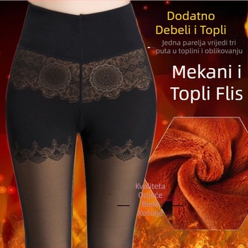 Ženske zimske legice od chenille s elastanom, visoka elastičnost, srednja debljina, zadržavaju toplinu