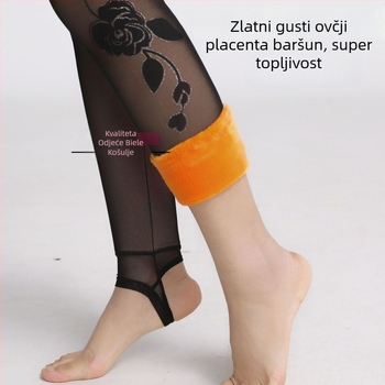 Ženske zimske legice od chenille s elastanom, visoka elastičnost, srednja debljina, zadržavaju toplinu