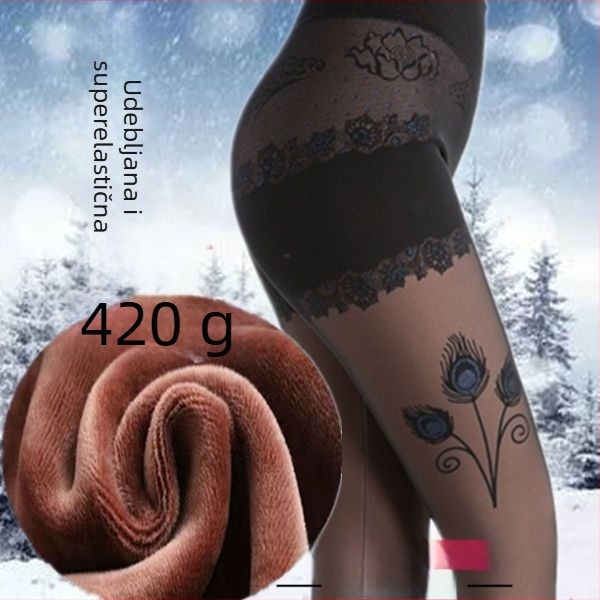 Ženske zimske legice od chenille s elastanom, visoka elastičnost, srednja debljina, zadržavaju toplinu