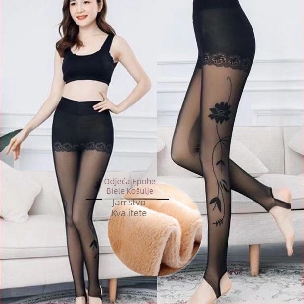 Ženske zimske legice od chenille s elastanom, visoka elastičnost, srednja debljina, zadržavaju toplinu