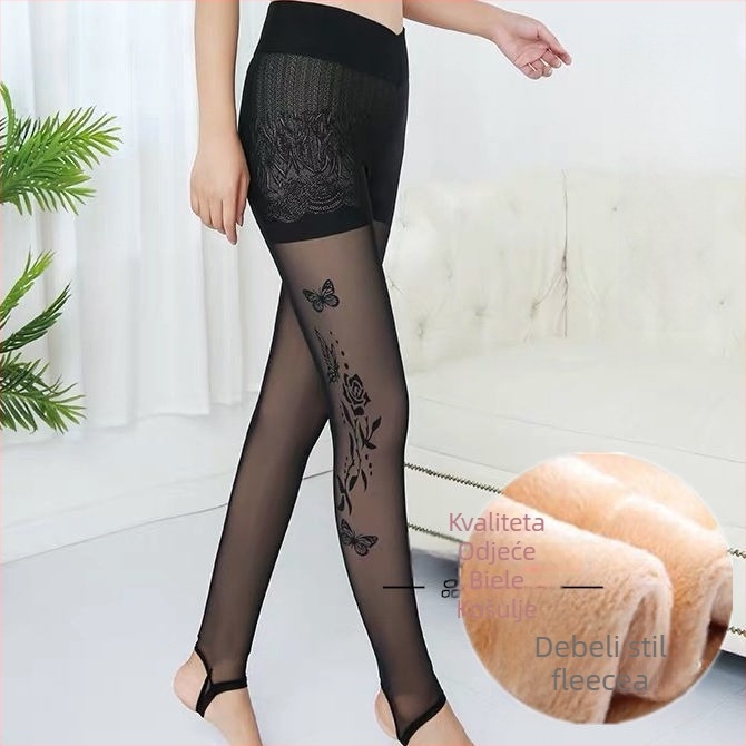 Ženske zimske legice od chenille s elastanom, visoka elastičnost, srednja debljina, zadržavaju toplinu