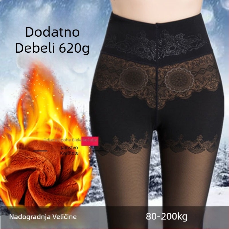 Ženske zimske legice od chenille s elastanom, visoka elastičnost, srednja debljina, zadržavaju toplinu