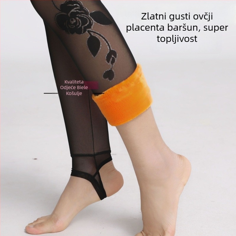 Ženske zimske legice od chenille s elastanom, visoka elastičnost, srednja debljina, zadržavaju toplinu