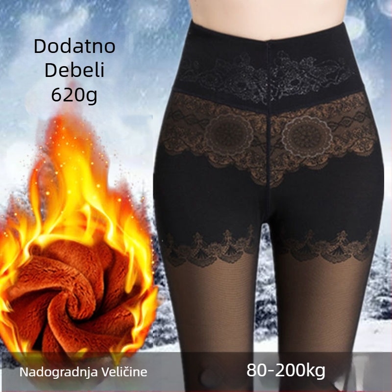 Ženske zimske legice od chenille s elastanom, visoka elastičnost, srednja debljina, zadržavaju toplinu