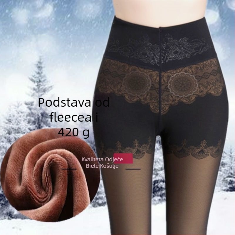 Ženske zimske legice od chenille s elastanom, visoka elastičnost, srednja debljina, zadržavaju toplinu