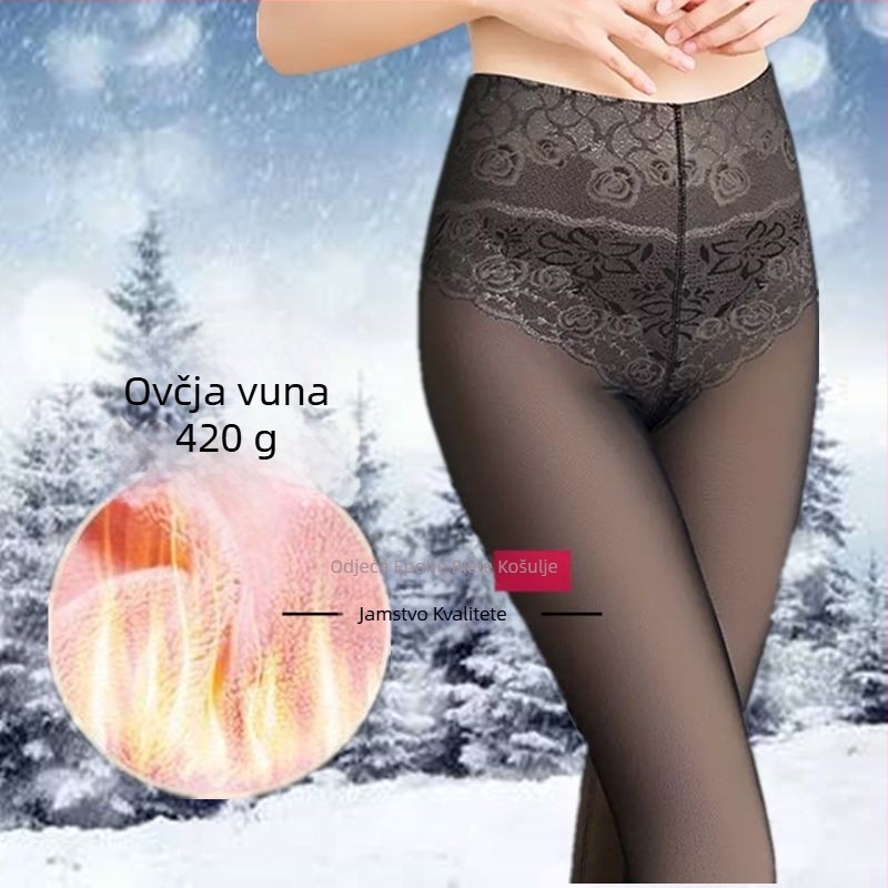Ženske zimske legice od chenille s elastanom, visoka elastičnost, srednja debljina, zadržavaju toplinu