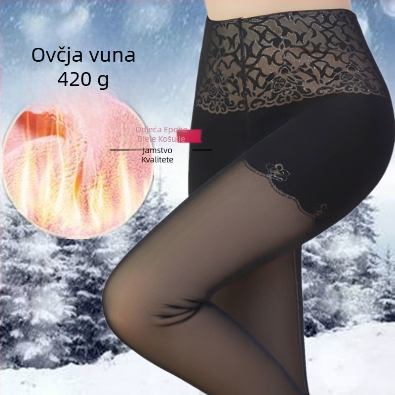 Ženske zimske legice od chenille s elastanom, visoka elastičnost, srednja debljina, zadržavaju toplinu