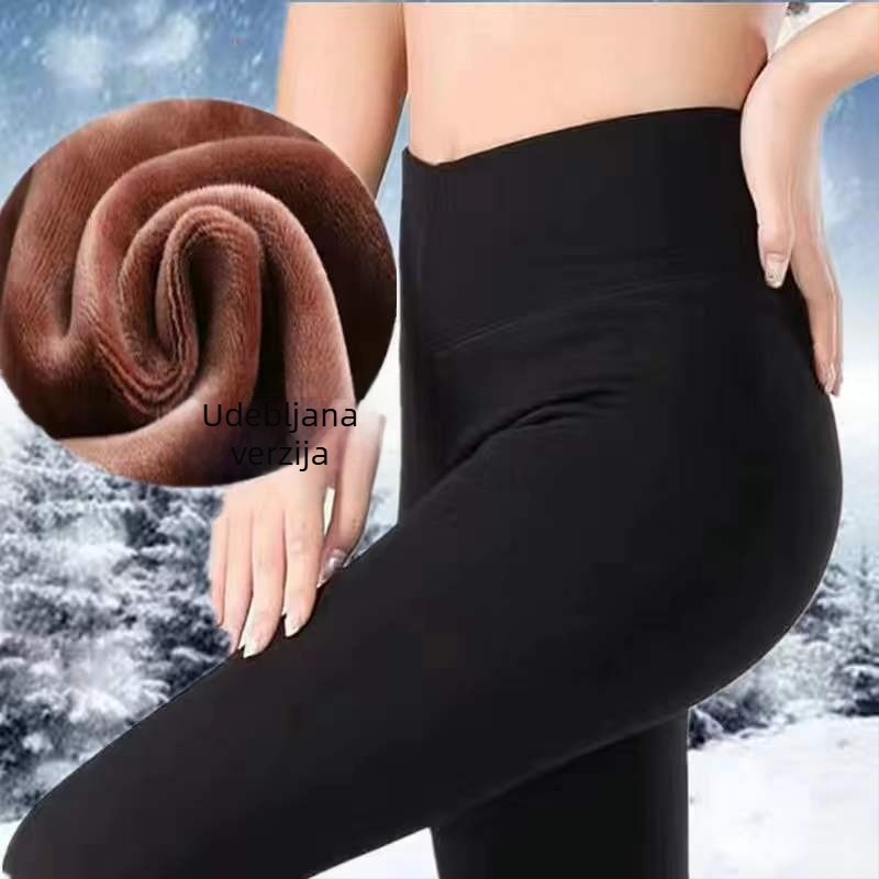 Ženske zimske legice od chenille s elastanom, visoka elastičnost, srednja debljina, zadržavaju toplinu