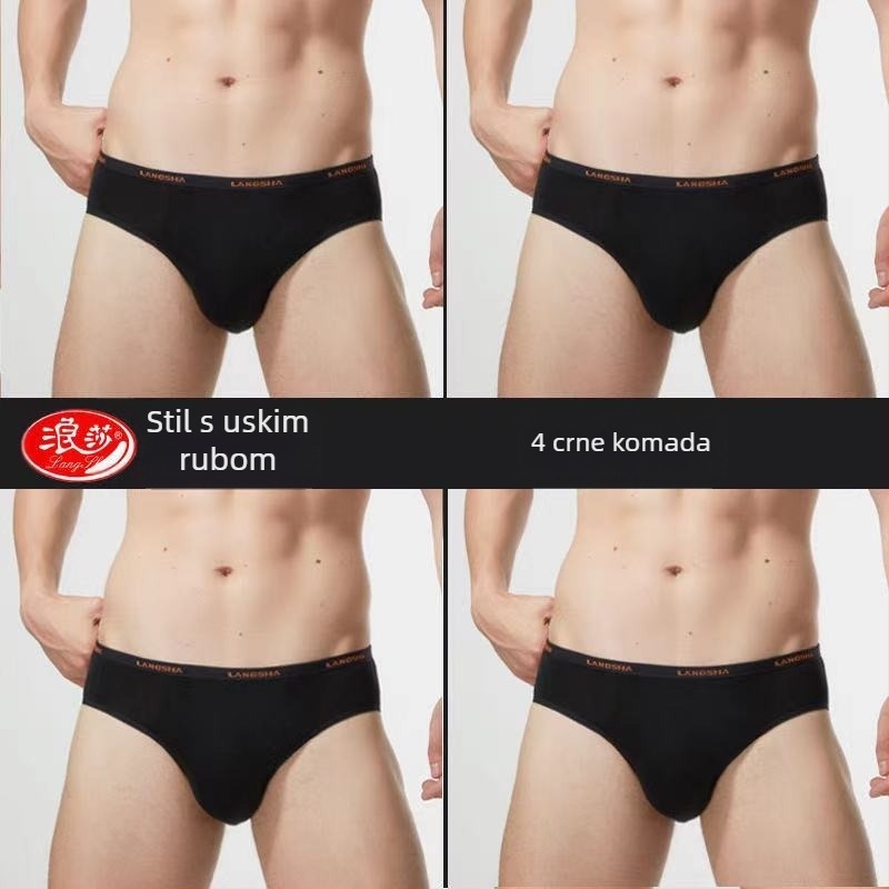 Muške gaćice od bambusovih vlakana – prozračne, pletene, srednji porast struka