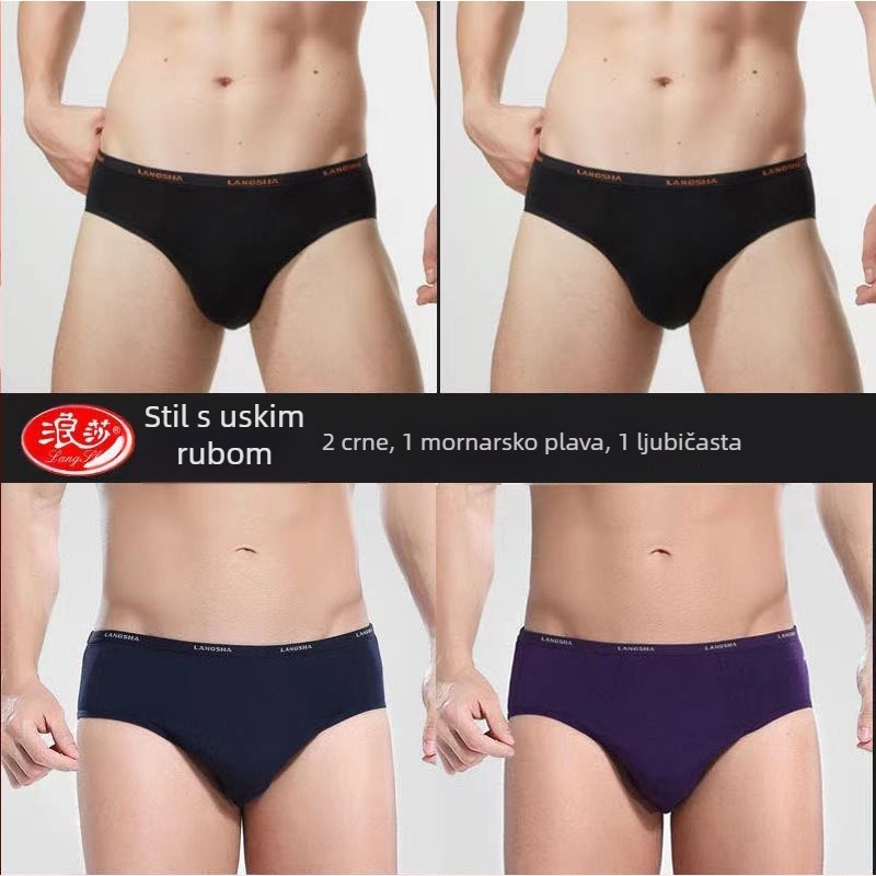 Muške gaćice od bambusovih vlakana – prozračne, pletene, srednji porast struka