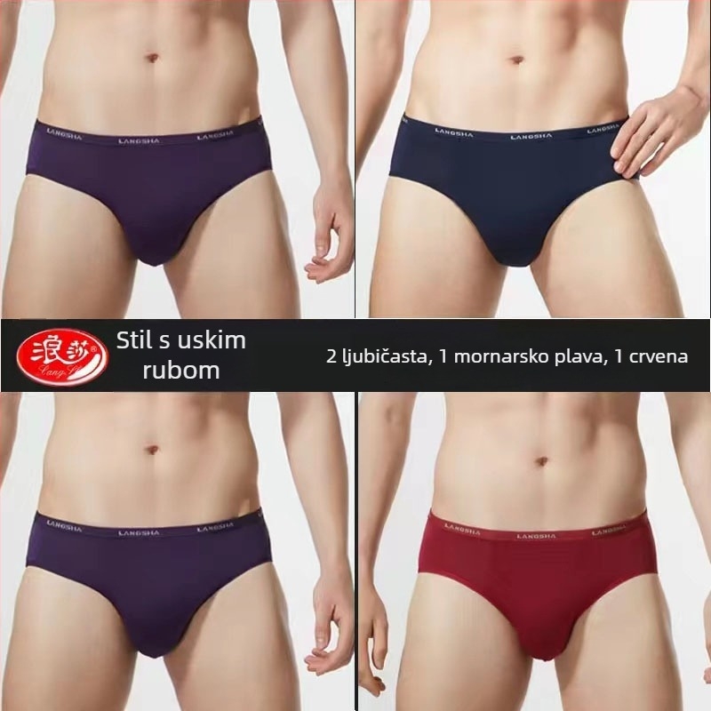 Muške gaćice od bambusovih vlakana – prozračne, pletene, srednji porast struka