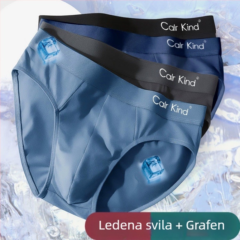Muške gaćice briefs od Ice Silk s Grapheneom ili bambusovim aktivnim ugljem, ljetni tanki model, plus veličina