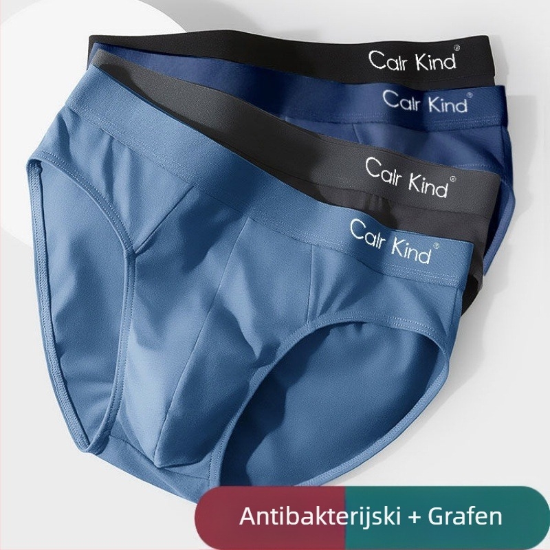 Muške gaćice briefs od Ice Silk s Grapheneom ili bambusovim aktivnim ugljem, ljetni tanki model, plus veličina