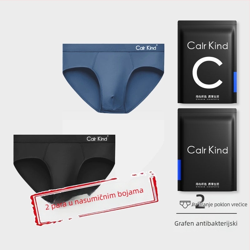 Muške gaćice briefs od Ice Silk s Grapheneom ili bambusovim aktivnim ugljem, ljetni tanki model, plus veličina