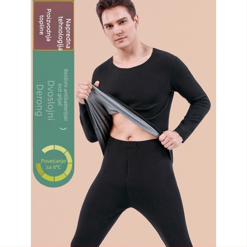 Termalni set donjeg rublja za muškarce i žene, vlakno za grijanje, pamukova baza, ekstra debeli materijal 501–600 g/m², velur podstava, dugi rukavi