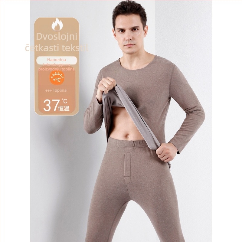 Termalni set donjeg rublja za muškarce i žene, vlakno za grijanje, pamukova baza, ekstra debeli materijal 501–600 g/m², velur podstava, dugi rukavi