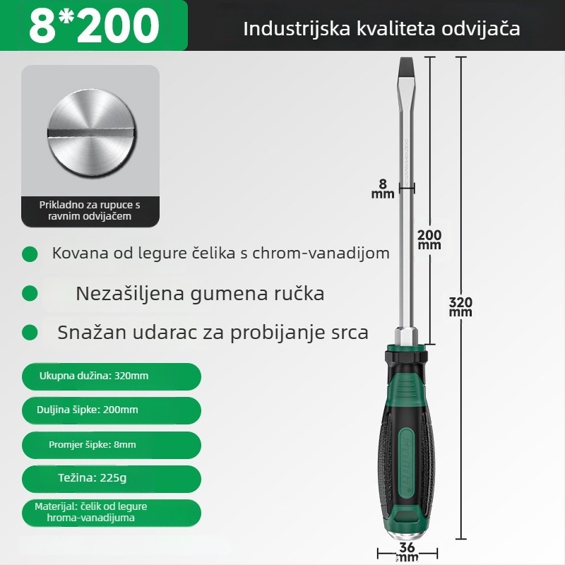 Višenamjenska magnetska odvijač Cr-V čelika, križni vrh, otporna na udarce, visoka tvrdoća