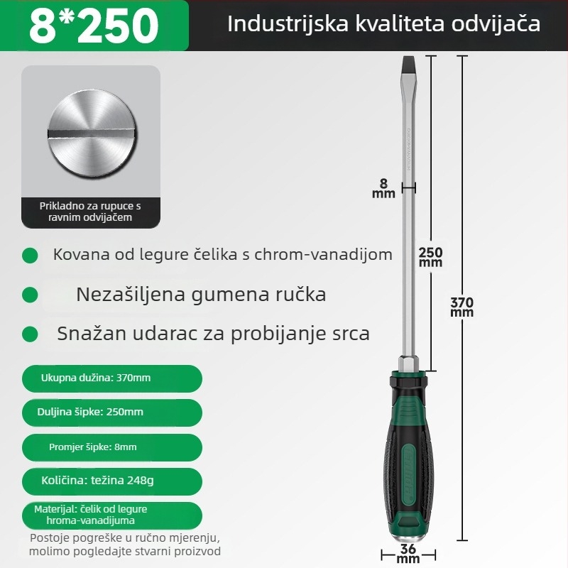 Višenamjenska magnetska odvijač Cr-V čelika, križni vrh, otporna na udarce, visoka tvrdoća