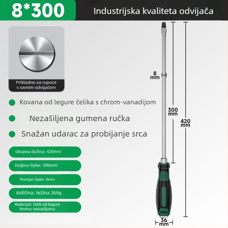 Višenamjenska magnetska odvijač Cr-V čelika, križni vrh, otporna na udarce, visoka tvrdoća