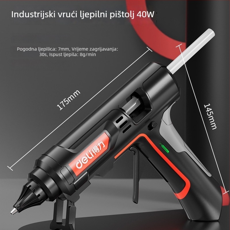 Deli pištolj za topljivo ljepilo – visoko učinkovit, industrijske klase, za kućne rukotvorine, kompatibilan s štapićima topljivog ljepila