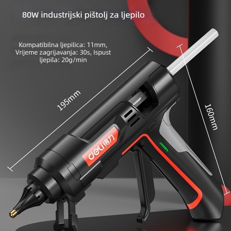 Deli pištolj za topljivo ljepilo – visoko učinkovit, industrijske klase, za kućne rukotvorine, kompatibilan s štapićima topljivog ljepila