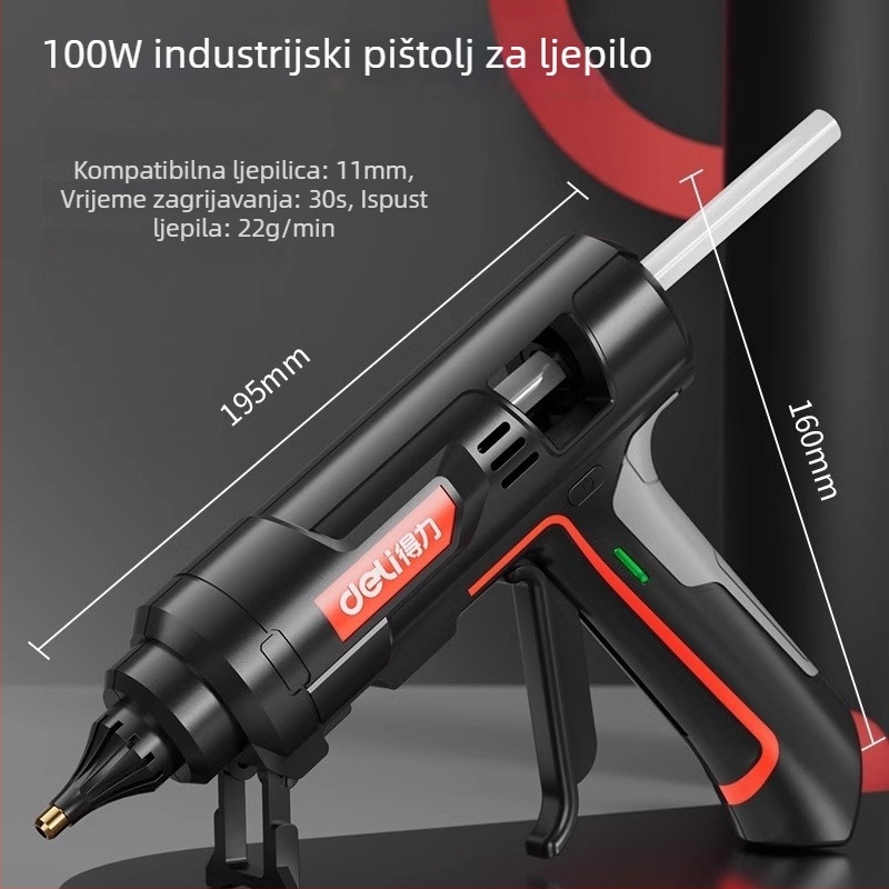 Deli pištolj za topljivo ljepilo – visoko učinkovit, industrijske klase, za kućne rukotvorine, kompatibilan s štapićima topljivog ljepila