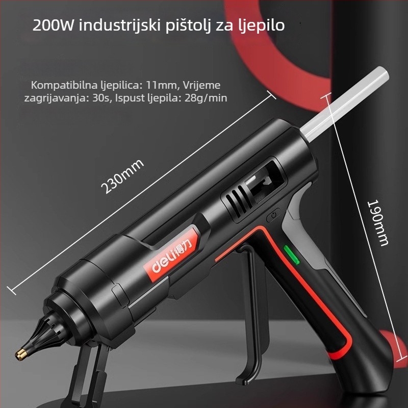 Deli pištolj za topljivo ljepilo – visoko učinkovit, industrijske klase, za kućne rukotvorine, kompatibilan s štapićima topljivog ljepila