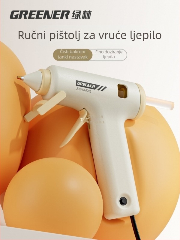 Pistol za topljeno ljepilo s tankim vrhom za DIY ručne radove, kućna uporaba, viskozna 7 mm ljepilne štapiće