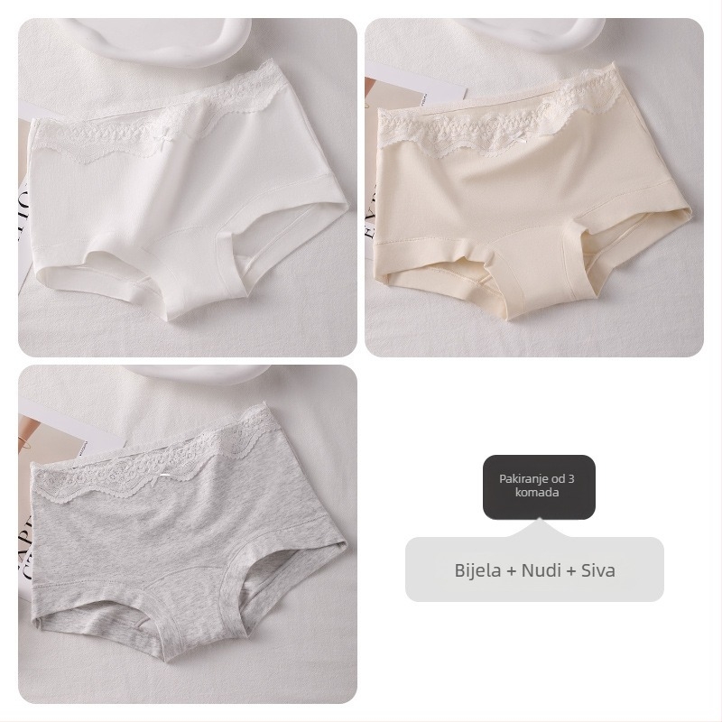 Boxer briefs za tinejdžerice, antibakterijske, prozračne, 100% pamuk, srednji pojas, ravna tkanina