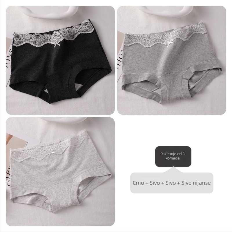 Boxer briefs za tinejdžerice, antibakterijske, prozračne, 100% pamuk, srednji pojas, ravna tkanina