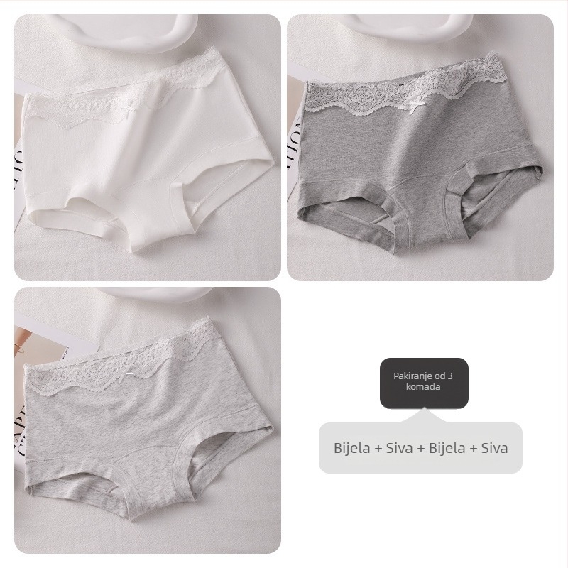 Boxer briefs za tinejdžerice, antibakterijske, prozračne, 100% pamuk, srednji pojas, ravna tkanina