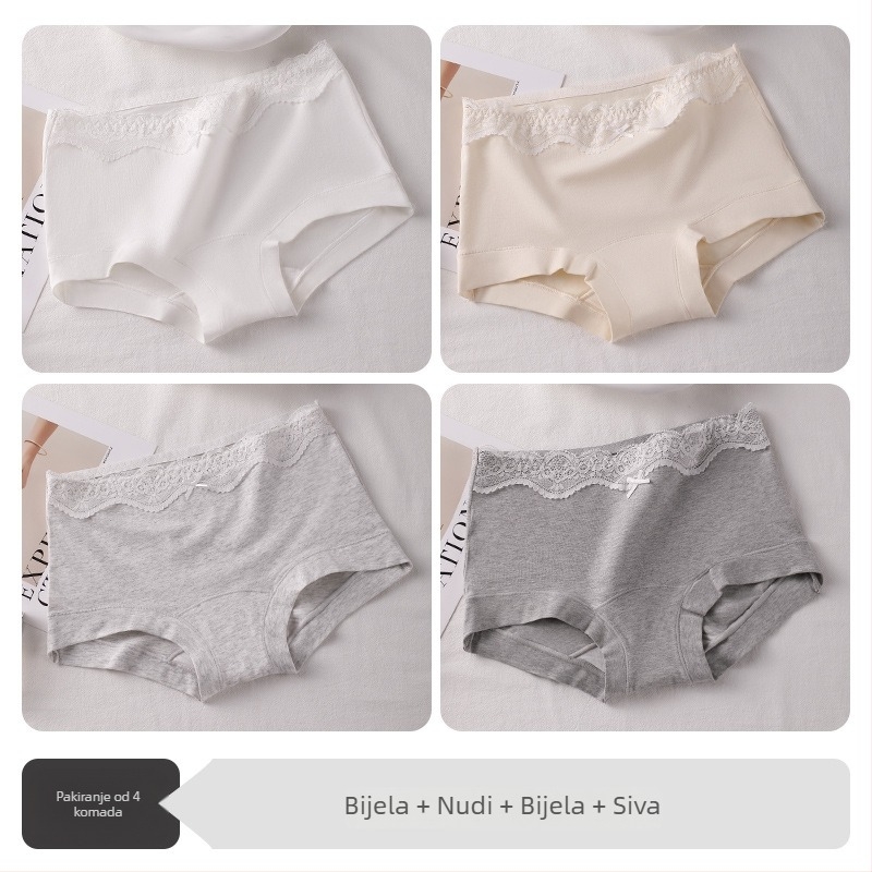 Boxer briefs za tinejdžerice, antibakterijske, prozračne, 100% pamuk, srednji pojas, ravna tkanina