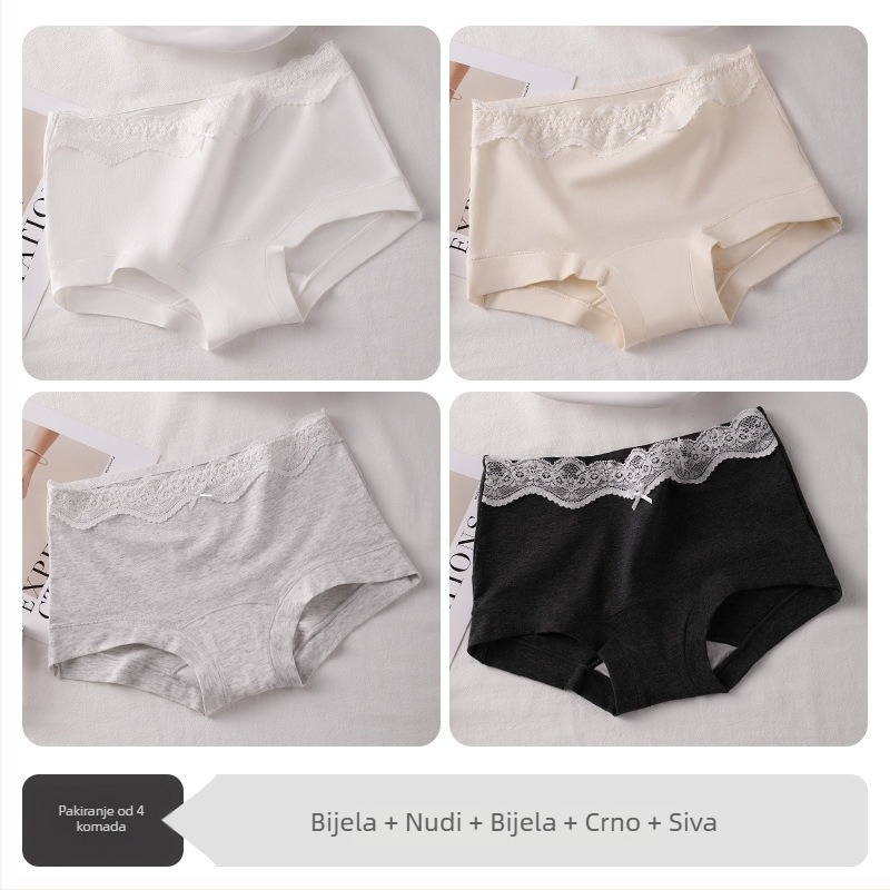 Boxer briefs za tinejdžerice, antibakterijske, prozračne, 100% pamuk, srednji pojas, ravna tkanina