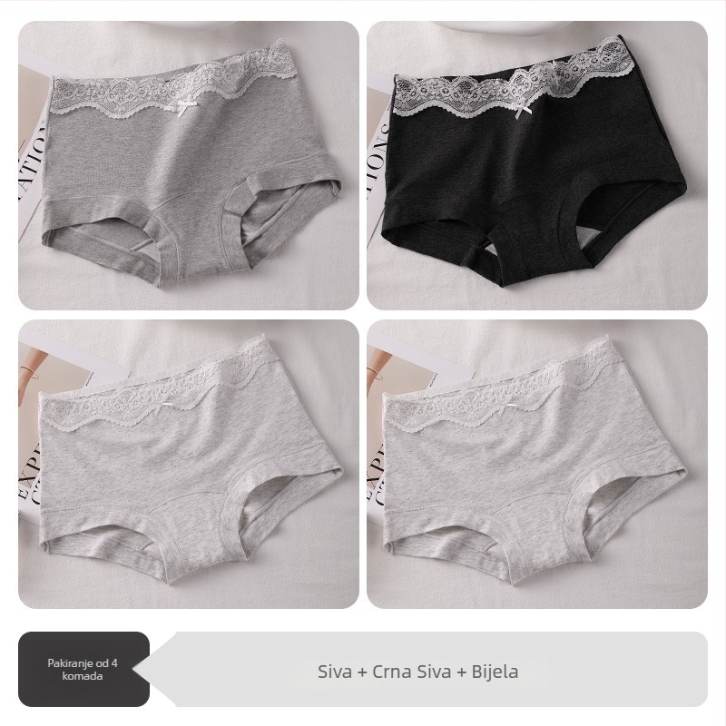 Boxer briefs za tinejdžerice, antibakterijske, prozračne, 100% pamuk, srednji pojas, ravna tkanina
