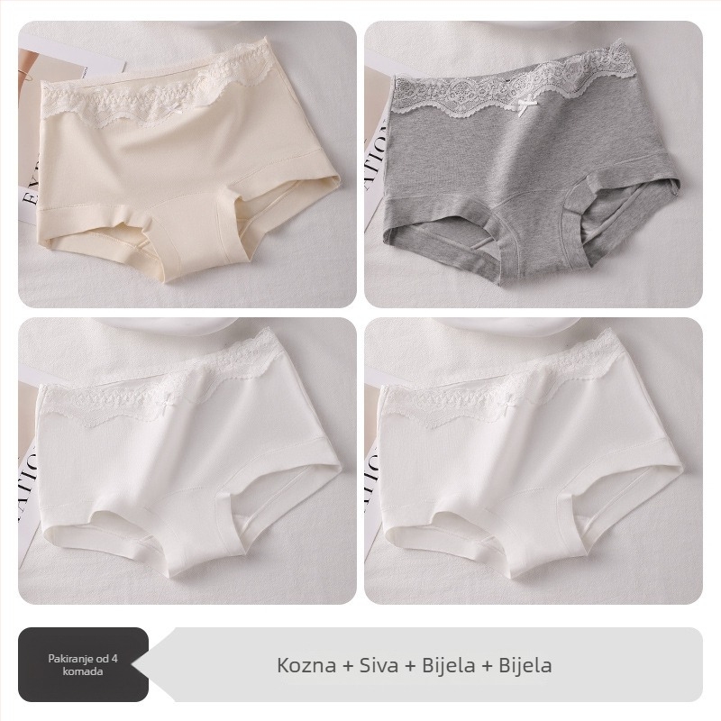 Boxer briefs za tinejdžerice, antibakterijske, prozračne, 100% pamuk, srednji pojas, ravna tkanina