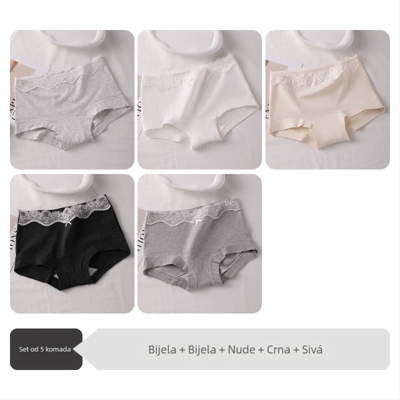 Boxer briefs za tinejdžerice, antibakterijske, prozračne, 100% pamuk, srednji pojas, ravna tkanina
