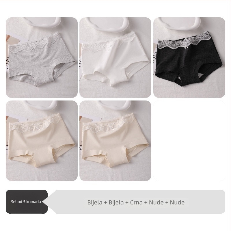 Boxer briefs za tinejdžerice, antibakterijske, prozračne, 100% pamuk, srednji pojas, ravna tkanina