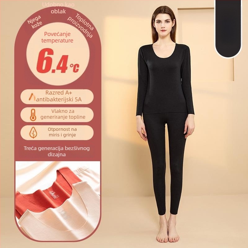 Unisex termalni komplet donjeg rublja Derong od akrilnih vlakana, grijanje, antibakterijski, ekstra debeli 301–350 g/m², dugi rukav top i hlače