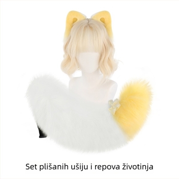 Cosplay set za uši životinja i rep - pliš, ručno izrađeno, slatki dodaci za uši i rep (Brend Junpeng; Dobna skupina: odrasli; Godina sezone: proljeće 2025; Kategorija opskrbe: Spot goods)