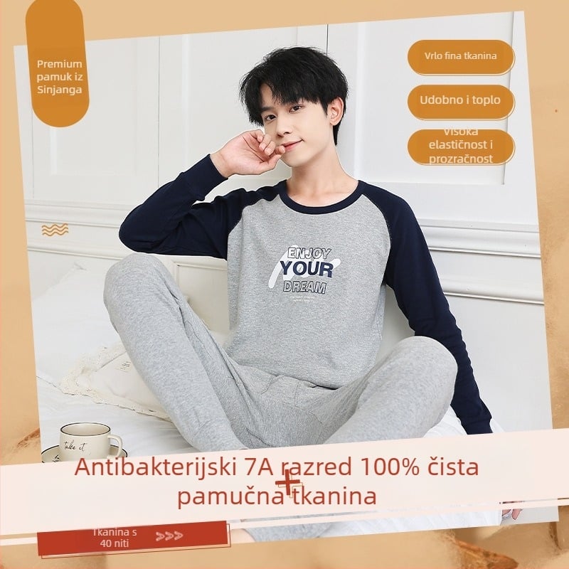 Set termo donjeg rublja za tinejdžere – antibakterijski pamuk 100%, topao, 210 g, jednoslojni