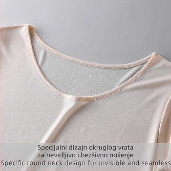 Ženski set od Mulberry svile: top s okruglim izrezom i 3/4 rukavima te hlače, ultra-tanki materijal 81–100 g/m², topao