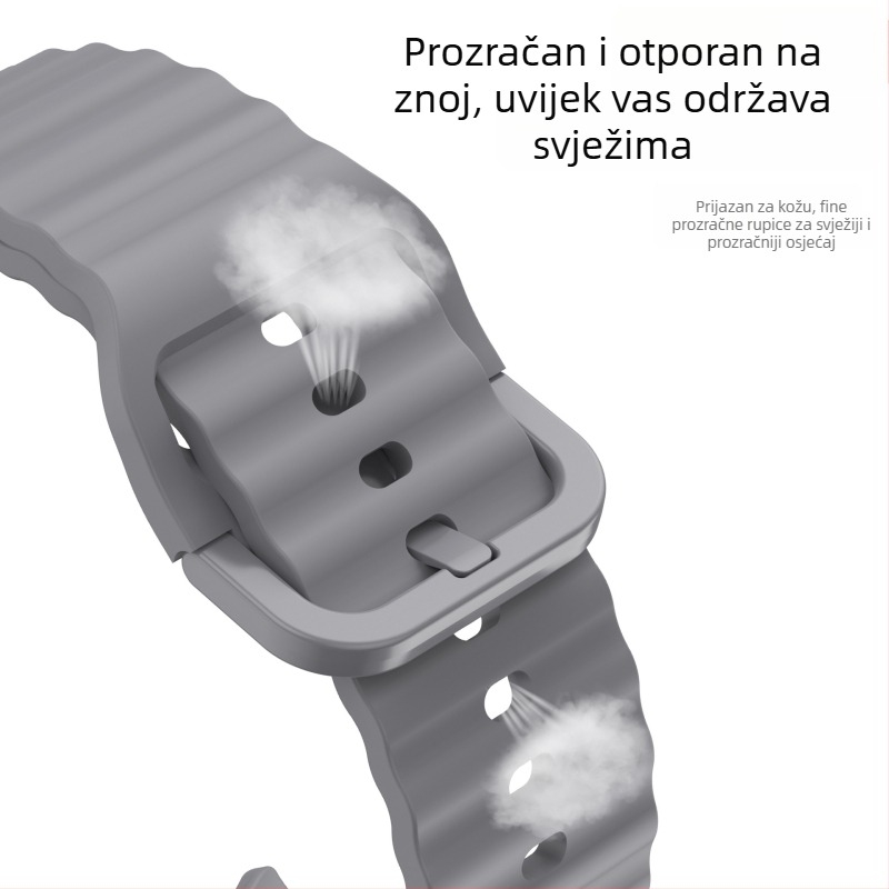 Silikonska narukvica za Samsung Watch7 s valovitim šavom, 20 mm, kompatibilna s Galaxy pametnim narukvicama