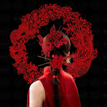 Naljepnice s izrezanim papirom u novokineskom stilu za ukrašavanje svadbene spavaće sobe – Materijal: flokirani tekstil; Uvoz: Ne; Marka: Drugo; Kategorija: Sretne riječi