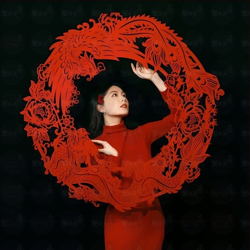 Naljepnice s izrezanim papirom u novokineskom stilu za ukrašavanje svadbene spavaće sobe – Materijal: flokirani tekstil; Uvoz: Ne; Marka: Drugo; Kategorija: Sretne riječi