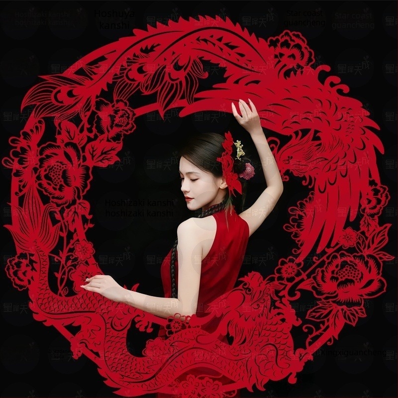 Naljepnice s izrezanim papirom u novokineskom stilu za ukrašavanje svadbene spavaće sobe – Materijal: flokirani tekstil; Uvoz: Ne; Marka: Drugo; Kategorija: Sretne riječi