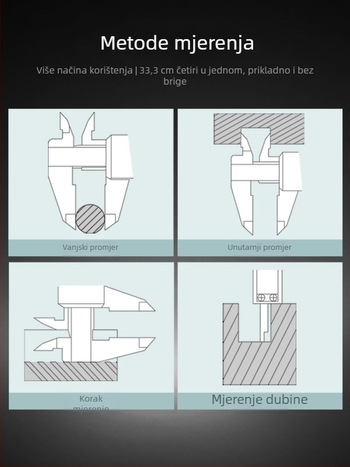 Digitalni klizni mjerač od nehrđajućeg čelika – industrijska klasa, visoka preciznost, digitalni zaslon