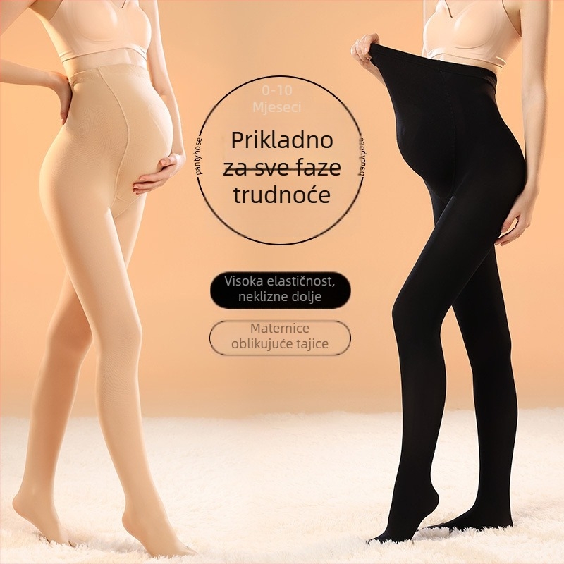 Trudničke hulahopke s nogom – oblikujuće, tanke, najlon, jednobojne